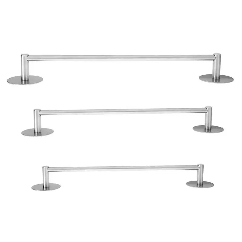 Stainless Steel Single Towel Rack Self Adhesive Bathroom Shelf Bar Rail Hanger