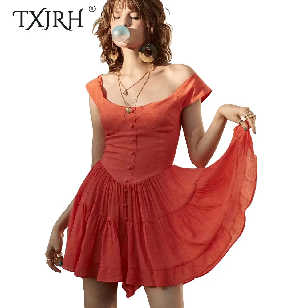 TXJRH 2019 Sweet Single-breasted Buttons Sleeveless Short Jumpsuit Playsuits Bottom Ruffle Flare Short Romper Overalls 5 Colors
TXJRH 2019 Sweet Single-breasted Buttons Sleeveless Short Jumpsuit Playsuits Bottom Ruffle Flare Short Romper Overalls 5 Colors