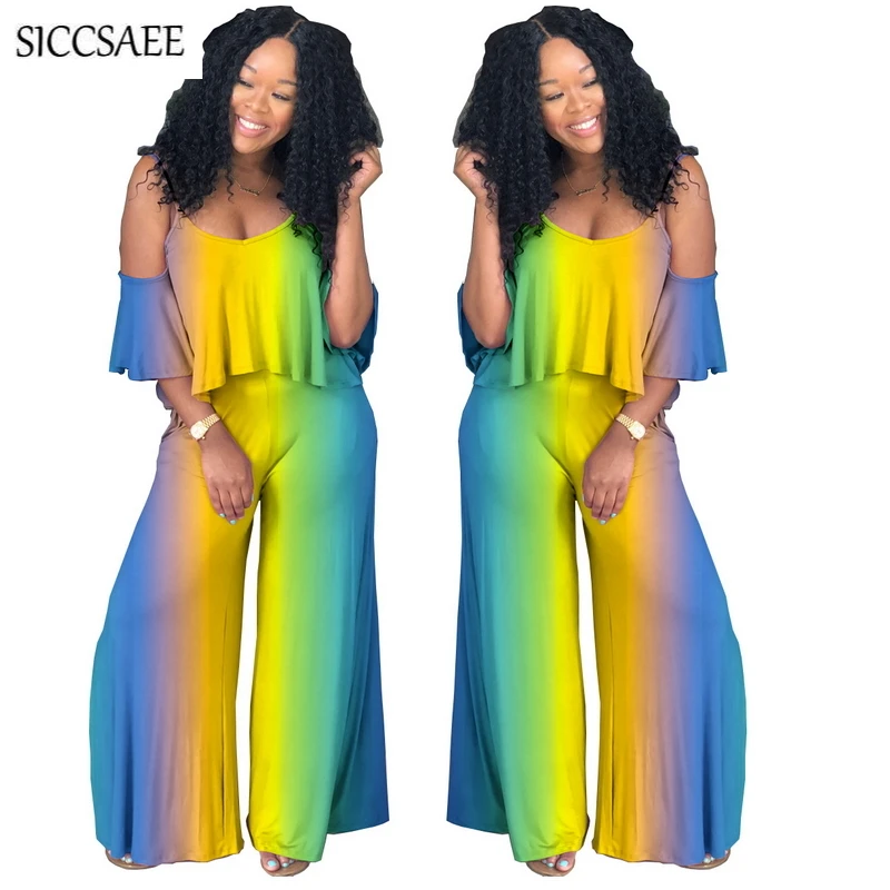 Bohemian Style Dashiki Loose Ruffles Crop Top Palozzo Pants Two Piece Set Sexy Vintage Gradient Color Tie Dye Print Overalls
Bohemian Style Dashiki Loose Ruffles Crop Top Palozzo Pants Two Piece Set Sexy Vintage Gradient Color Tie Dye Print Overalls