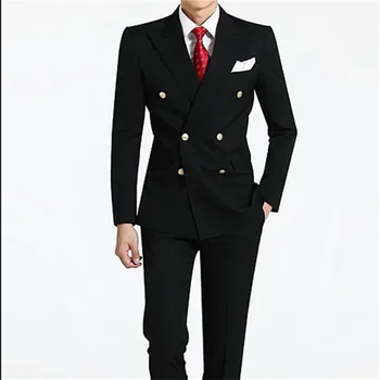Double-Breasted Groomsmen Peak Lapel Groom Tuxedos Black Mens Suits Wedding Best Man Suit (Jacket+Pants+Tie+Hankerchief) B675
Double-Breasted Groomsmen Peak Lapel Groom Tuxedos Black Mens Suits Wedding Best Man Suit (Jacket+Pants+Tie+Hankerchief) B675