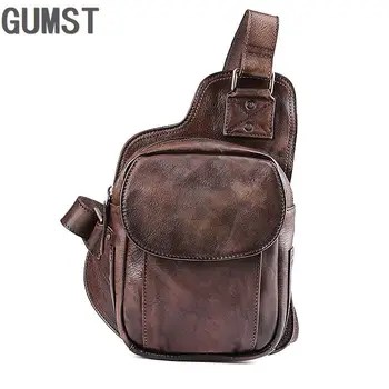 GUMST Fashion Retro Men Chest Pack Man Genuine Leather Cross Body Bag Travel Bags Male Leather Casual Chest Bag Brown
GUMST Fashion Retro Men Chest Pack Man Genuine Leather Cross Body Bag Travel Bags Male Leather Casual Chest Bag Brown