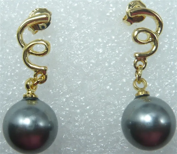2 mental colors wholesale factory price noble 18kgp/silver plated 10mm gray shell pearl earrings#403
2 mental colors wholesale factory price noble 18kgp/silver plated 10mm gray shell pearl earrings#403