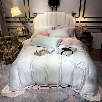 White Purple Pink Gray Luxury Comfortable 100S Tencel Silk Embroidery Bedding Set Duvet Cover Bed sheet Bed Linen Pillowcases
White Purple Pink Gray Luxury Comfortable 100S Tencel Silk Embroidery Bedding Set Duvet Cover Bed sheet Bed Linen Pillowcases