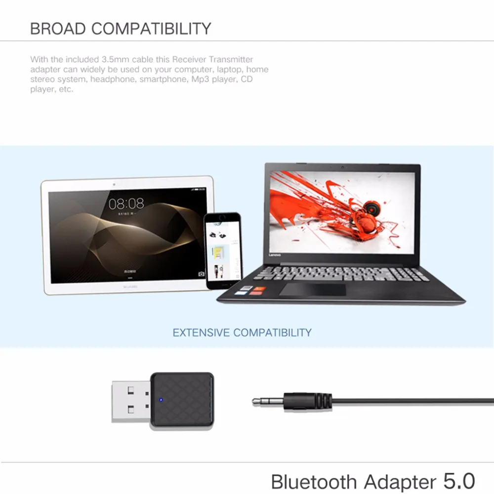USB Bluetooth Receiver Transmitters 5.0 Wireless 3.5mm Audio Music Stereo adapter Dongle for TV PC Bluetooth Speaker Headphone
USB Bluetooth Receiver Transmitters 5.0 Wireless 3.5mm Audio Music Stereo adapter Dongle for TV PC Bluetooth Speaker Headphone