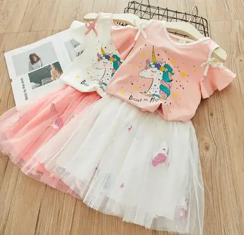 New 2019 Baby Girls Summer Cute Unicorn Sets, Strapless Top + Mesh Skirts 5 sets/lot, Wholesale Free Shipping
New 2019 Baby Girls Summer Cute Unicorn Sets, Strapless Top + Mesh Skirts 5 sets/lot, Wholesale Free Shipping