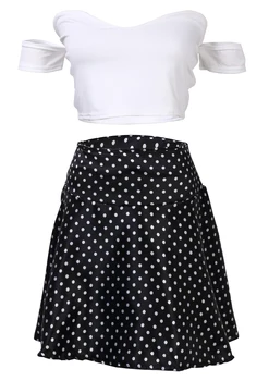 2Pcs Fashion Hot Women Short Sleeve Off Shoulder Bodycon Tops T-Shirts Polka Dot Skirts Party Evening Short Mini Skirts Set 
2Pcs Fashion Hot Women Short Sleeve Off Shoulder Bodycon Tops T-Shirts Polka Dot Skirts Party Evening Short Mini Skirts Set