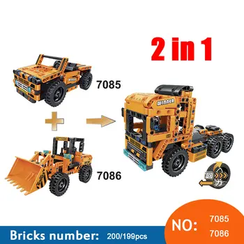7085/7086 Technic 2 in 1 Deformation Jeep Loader Pull Back Car Building Blocks Sets For Kids DIY Model Toys for Children
7085/7086 Technic 2 in 1 Deformation Jeep Loader Pull Back Car Building Blocks Sets For Kids DIY Model Toys for Children