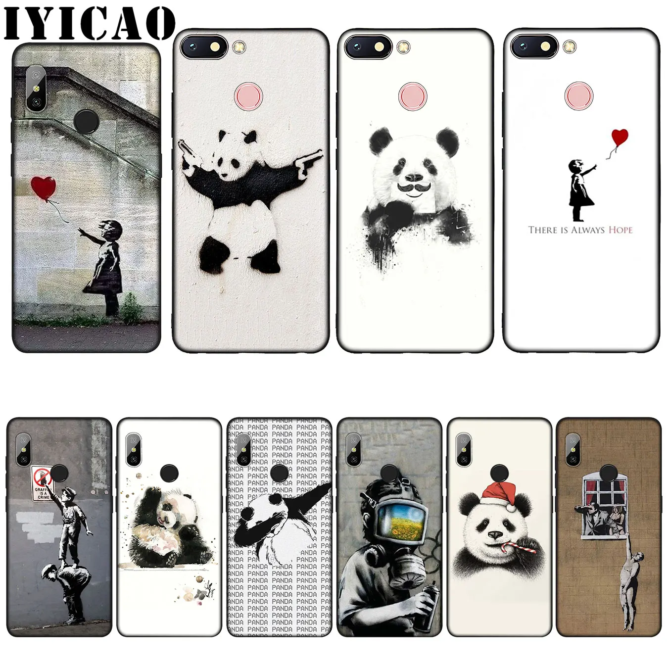IYICAO Street Art Banksy Graffiti Panda Silicone Soft Case for Xiaomi Redmi 6A 5A Note 8 7 4 4X 5 Plus 6 Pro Black TPU Cover
IYICAO Street Art Banksy Graffiti Panda Silicone Soft Case for Xiaomi Redmi 6A 5A Note 8 7 4 4X 5 Plus 6 Pro Black TPU Cover