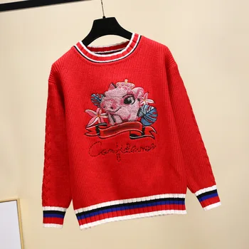 Women's 2019 Animal Year Sweaters Korean Fashion Loose Casual Pig Beads Red Knitted Sweaters Pullovers Lucky Knitwear Tops
Women's 2019 Animal Year Sweaters Korean Fashion Loose Casual Pig Beads Red Knitted Sweaters Pullovers Lucky Knitwear Tops
