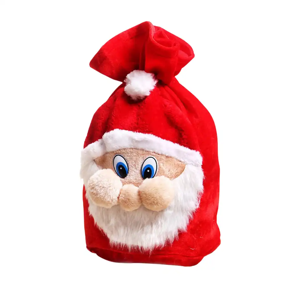 drawstring santa claus gift bag candy gift present sack pouch