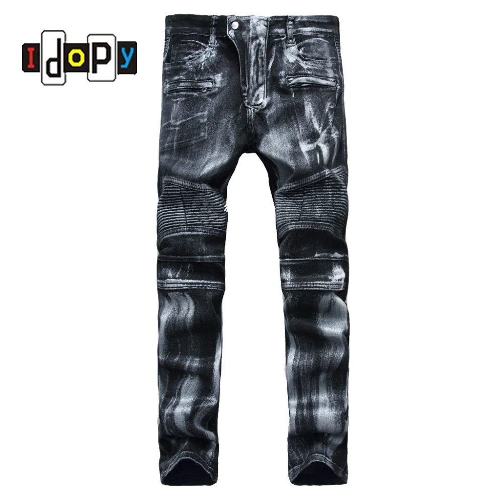 Men's Fashion Printed Biker Jeans Retro Vintage Washed Hip Hop Pleated Black Jeans Brand Designer Slim Fit Denim Pants For Men
Men's Fashion Printed Biker Jeans Retro Vintage Washed Hip Hop Pleated Black Jeans Brand Designer Slim Fit Denim Pants For Men