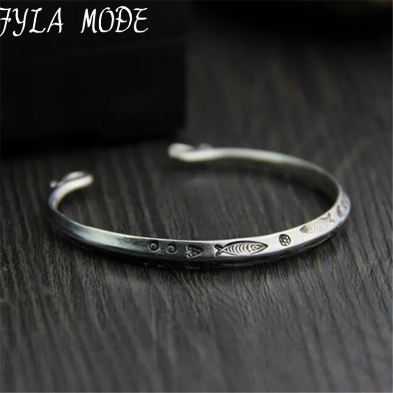 Fyla Mode 2017 Fish Carved High Quality 999 Silver Cuff Bracelet Bangle For Women Men Silver Jewelry 5.70mm 17.90G WTB091
Fyla Mode 2017 Fish Carved High Quality 999 Silver Cuff Bracelet Bangle For Women Men Silver Jewelry 5.70mm 17.90G WTB091