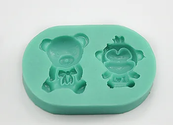Polymer clay mould ,silicone mould bear and Monkey shape with two whole on the mould 1PC/LOT
Polymer clay mould ,silicone mould bear and Monkey shape with two whole on the mould 1PC/LOT