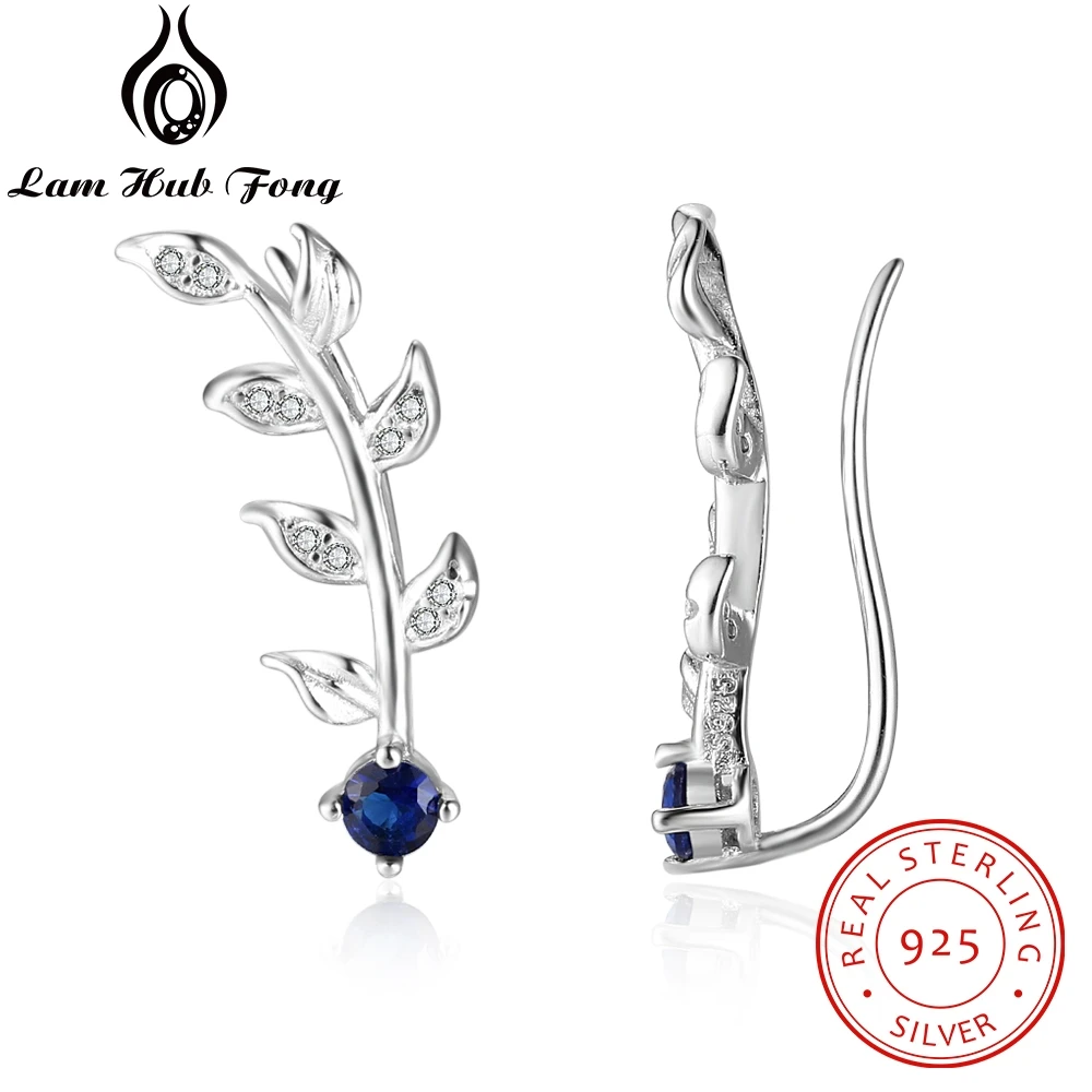 Royal Blue Ear Climber Earrings Zirconia Leaves Branch 925 Sterling Silver Stud Earrings for Women Wedding Jewelry(Lam Hub Fong)
Royal Blue Ear Climber Earrings Zirconia Leaves Branch 925 Sterling Silver Stud Earrings for Women Wedding Jewelry(Lam Hub Fong)