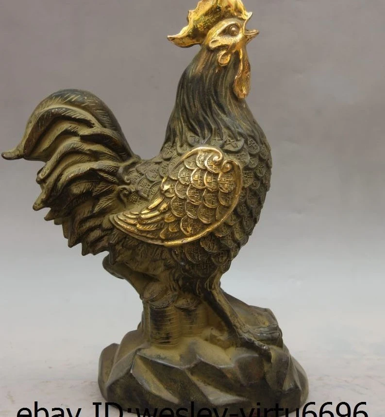 Chinese Bronze Copper Zodiac Ruyi Wealth Money Chicken Chook Cock Rooster Statue
Chinese Bronze Copper Zodiac Ruyi Wealth Money Chicken Chook Cock Rooster Statue