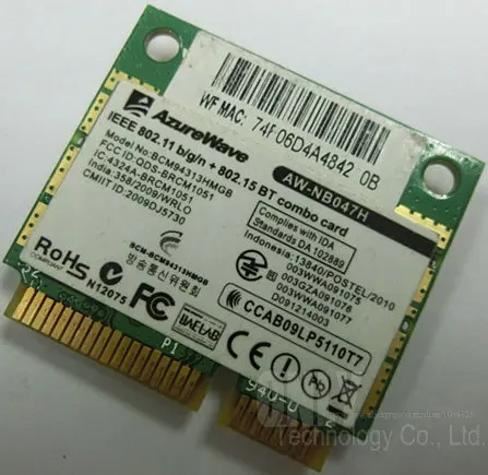 Broadcom Wireless WIFI BCM4313 802.11N + BCM92070 Bluetooth 3.0 half Mini PCI-e bluetooth Wireless card For laptop wlan Network
Broadcom Wireless WIFI BCM4313 802.11N + BCM92070 Bluetooth 3.0 half Mini PCI-e bluetooth Wireless card For laptop wlan Network