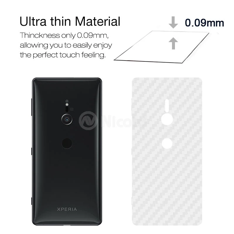 Nicotd 3D For Sony XZ1 Compact Carbon Fiber Phone Back Protector Film For Sony XZ2 Compact XA2 Ultra XZ Premium 3Pack Protective (2)