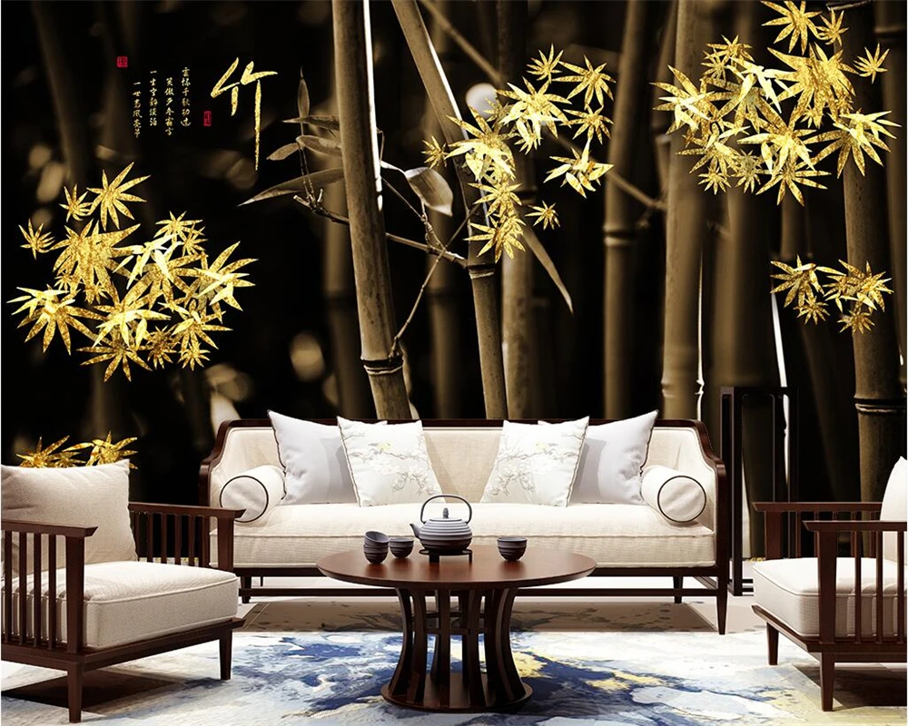 Beibehang Custom wallpaper Chinese style Retro Golden bamboo mood sofa Sofa TV background wall 3d Living room mural 3d wallpaper
Beibehang Custom wallpaper Chinese style Retro Golden bamboo mood sofa Sofa TV background wall 3d Living room mural 3d wallpaper