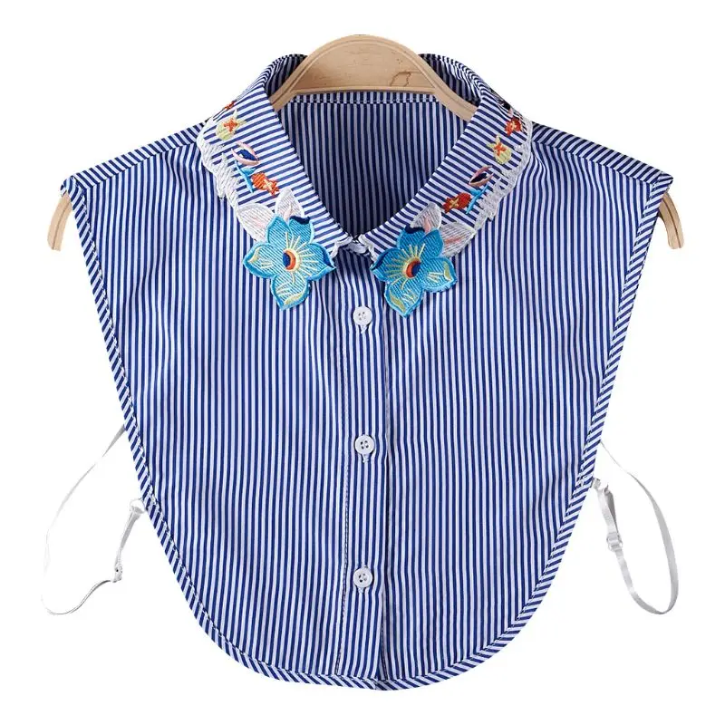 Women Blouse Sweatshirt Vest Lapel Fake False Collar Detachable Vertical Striped Floral Printed Embroidery Half Shirt Tie Button
Women Blouse Sweatshirt Vest Lapel Fake False Collar Detachable Vertical Striped Floral Printed Embroidery Half Shirt Tie Button
