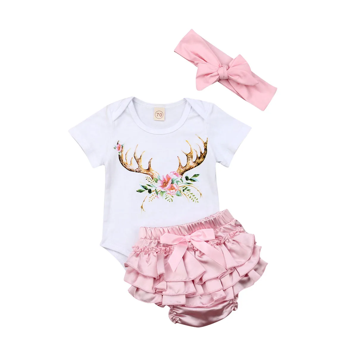 New 3Pcs Baby Girls Deer Clothes Short Sleeve Romper Shorts Cotton Party Outfit
New 3Pcs Baby Girls Deer Clothes Short Sleeve Romper Shorts Cotton Party Outfit