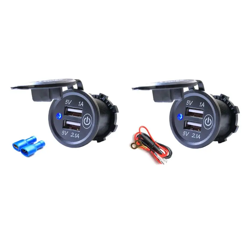 Universal Waterproof Car Charger Dual USB 2.1A 12V/24V Power Adapter With Touching ON OFF Switch For Auto Motorcycle Boat Bus
Universal Waterproof Car Charger Dual USB 2.1A 12V/24V Power Adapter With Touching ON OFF Switch For Auto Motorcycle Boat Bus