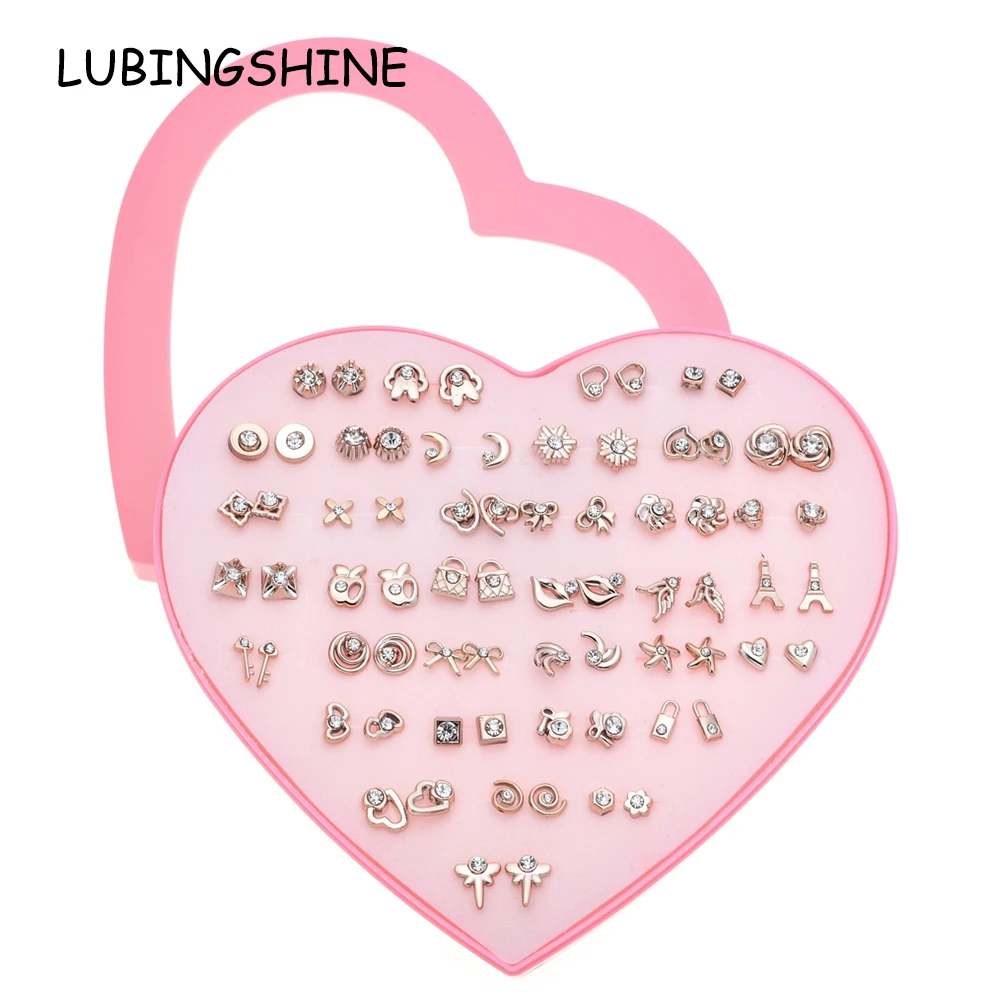 LUBINGSHINE изысканные серьги гвоздики 36 пар Набор детских ювелирных изделий с