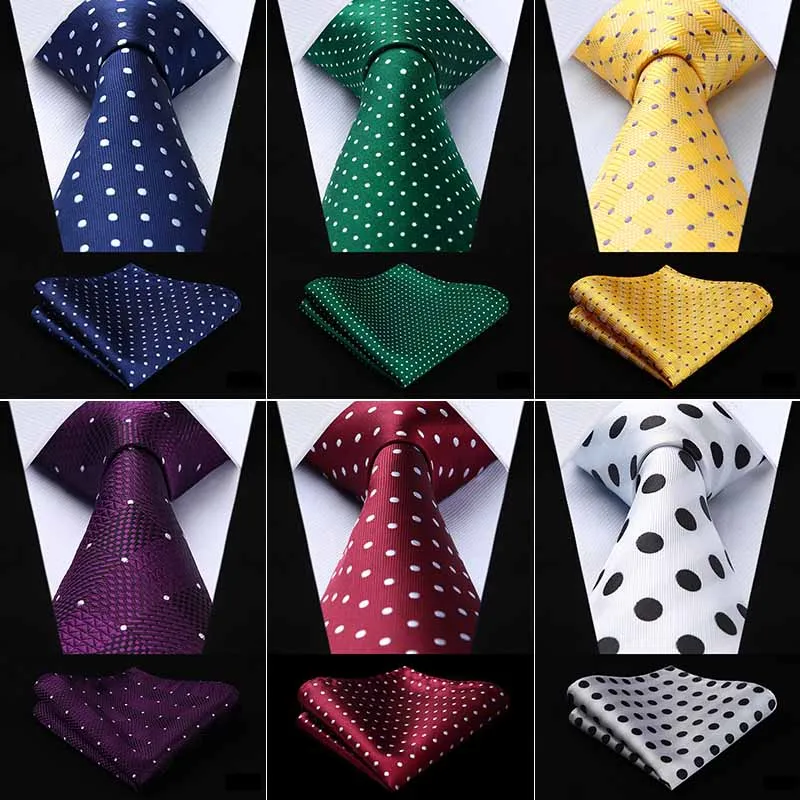 Men/'s Navy Blue Pink Polka Dot 8.5CM Necktie /& Pocket Square Wedding Neck Ties