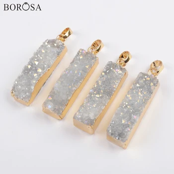 BOROSA 10PCS Fashion Gold Electroplated Rectangle Natural Agates Titanium AB Druzy Pendant Bead for Necklace Jewelry G0500
BOROSA 10PCS Fashion Gold Electroplated Rectangle Natural Agates Titanium AB Druzy Pendant Bead for Necklace Jewelry G0500