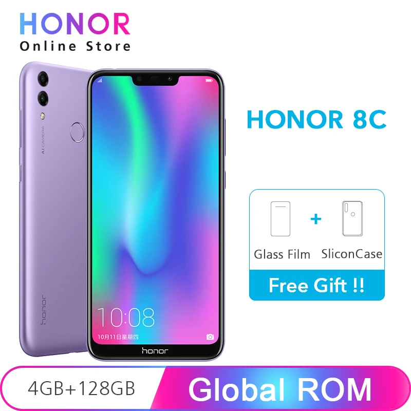 Global ROM Honor 8C 4GB 128GB 8 C Snapdragon 632 Octa Core 13MP Dual Camera 6.26" Full Screen 4000mAh Mobile Phone
Global ROM Honor 8C 4GB 128GB 8 C Snapdragon 632 Octa Core 13MP Dual Camera 6.26" Full Screen 4000mAh Mobile Phone