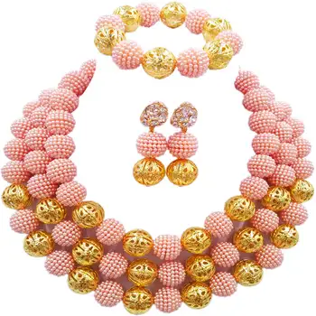 Peach Costume Necklace Earrings Nigerian Beads African Jewelry Set Wedding Bridal Jewelry Sets 3ZZJS10
Peach Costume Necklace Earrings Nigerian Beads African Jewelry Set Wedding Bridal Jewelry Sets 3ZZJS10