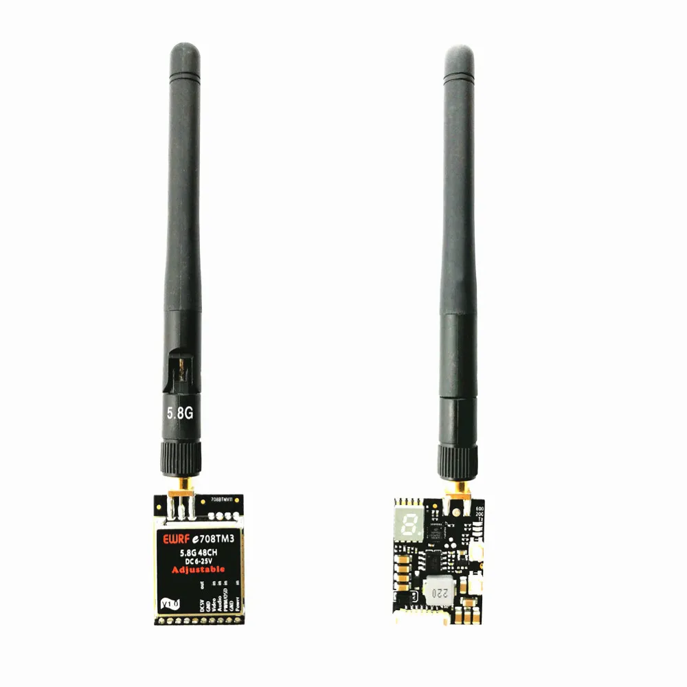 EWRF Transmitter 5.8G 48CH 25mW/200mW/600mW Switchable Transmitter 5V BEC Output Support OSD Configuring for FPV RC Drone Models
EWRF Transmitter 5.8G 48CH 25mW/200mW/600mW Switchable Transmitter 5V BEC Output Support OSD Configuring for FPV RC Drone Models