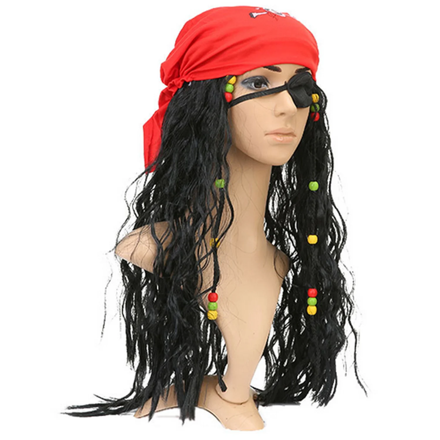 Besegad Cool Captain Pirate Wig with Headscarf Eye Mask Eyepatch Toy for Halloween Masquerade Role Play Cosplay Costume
Besegad Cool Captain Pirate Wig with Headscarf Eye Mask Eyepatch Toy for Halloween Masquerade Role Play Cosplay Costume