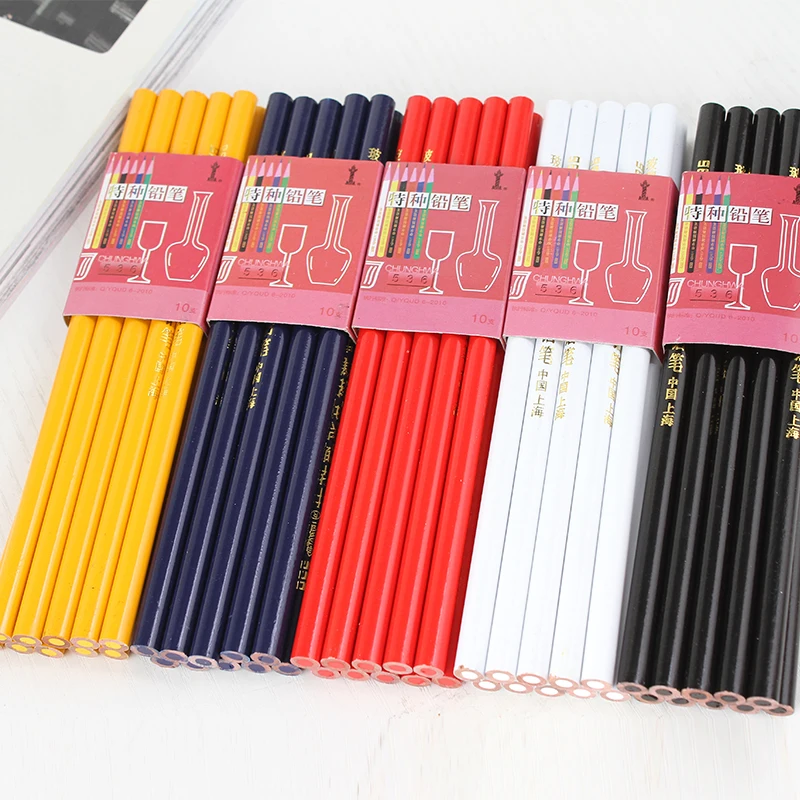 10pcs/pack White Yellow Red Blue Black Colored Pencils Set HB Special Pencil for Glass Leather Plastic Metal Porcelain Marker
10pcs/pack White Yellow Red Blue Black Colored Pencils Set HB Special Pencil for Glass Leather Plastic Metal Porcelain Marker