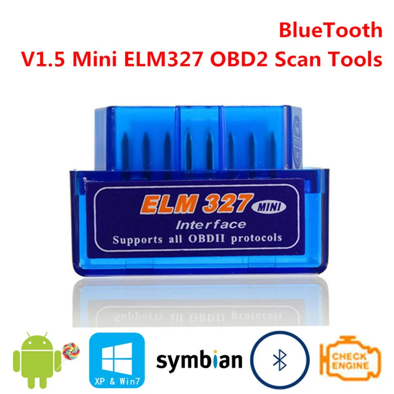 Автомобильный диагностический сканер V1.5 Mini ELM327 OBD2 Bluetooth Смарт-инструменты для