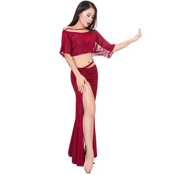 Fashion Lace Batwing half sleeve sexy Placketing Long Skirt Belly dance 2pcs set for female,Gypsy costume performance wear ZM205
Fashion Lace Batwing half sleeve sexy Placketing Long Skirt Belly dance 2pcs set for female,Gypsy costume performance wear ZM205