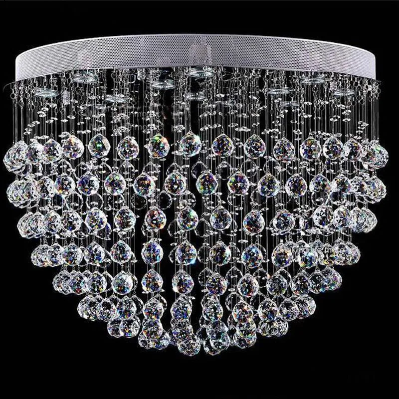 Фото Modern Living Room Crystal Lamp Lobby Round Led Ceiling Light LED GU10 35W*11 Dia80cm 30kg Creative Bedroom Luxury Hall | Лампы и