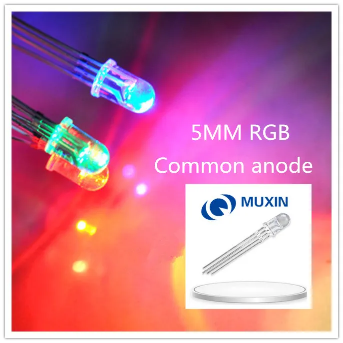 100pcs/lot Multicolor 4pin 5mm RGB Led Diode Light Lamp Tricolor Round Package Common Anode Rgbled LED 5 mm Light Emitting Diode
100pcs/lot Multicolor 4pin 5mm RGB Led Diode Light Lamp Tricolor Round Package Common Anode Rgbled LED 5 mm Light Emitting Diode