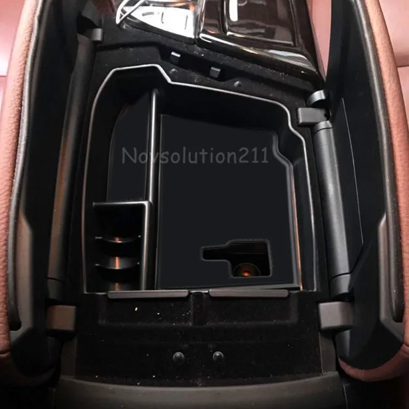 bandeja de pl/ástico Reposabrazos de consola central accesorios para 5 series G30 caja de almacenamiento para tel/éfono