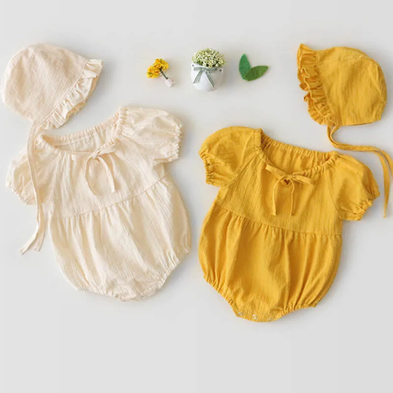 Baby Bodysuits Pure Cotton Breathable Crawling Suit Summer Infants Girls Short Sleeve Jumpsuit +Hat Baby Girl Clothes
Baby Bodysuits Pure Cotton Breathable Crawling Suit Summer Infants Girls Short Sleeve Jumpsuit +Hat Baby Girl Clothes