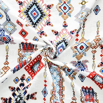 Ma Xianglong printing rich folk style diamond geometric print imitated linen fabric printing
Ma Xianglong printing rich folk style diamond geometric print imitated linen fabric printing