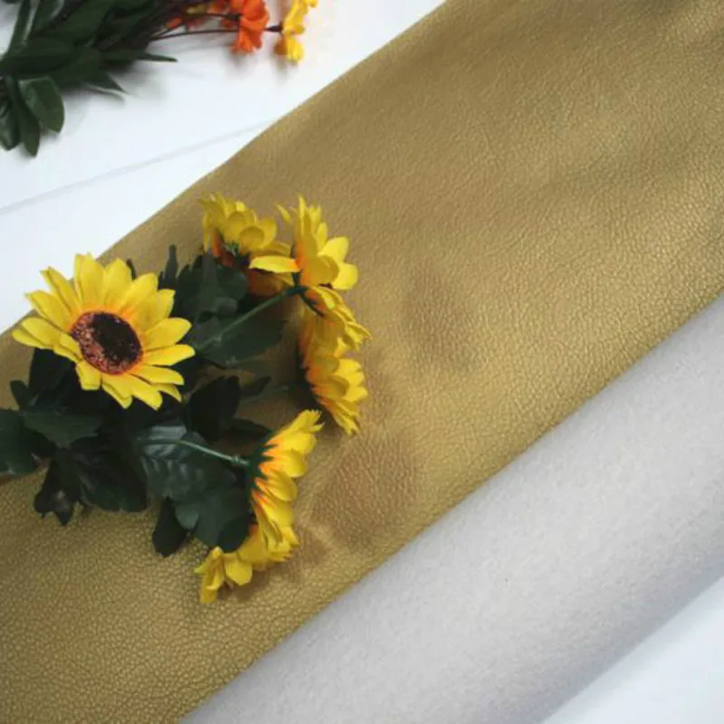 Sewing Faux Artificial Synthetic PU Leather Champagne Gold Pure Color DIY Quilting Patchwork Faux Leather Material For Decorate
Sewing Faux Artificial Synthetic PU Leather Champagne Gold Pure Color DIY Quilting Patchwork Faux Leather Material For Decorate