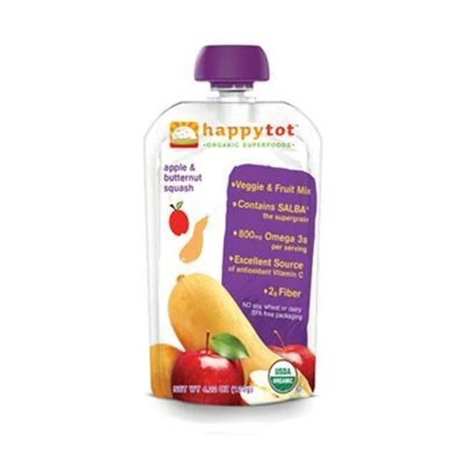 Happy Tot AY64985 Happy Tot Organic Stage 4 Pouch Food Apple & Squash -16x4.22 Oz
