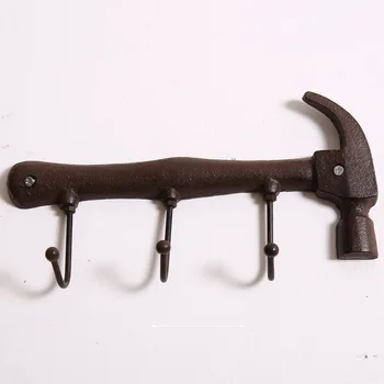 Fashion Iron European Retro Wrought Metal Key Hooks Hammer Shaped Wall Hanger Creative Coat Hook Door Hooks Metal Crafts Decor
Fashion Iron European Retro Wrought Metal Key Hooks Hammer Shaped Wall Hanger Creative Coat Hook Door Hooks Metal Crafts Decor