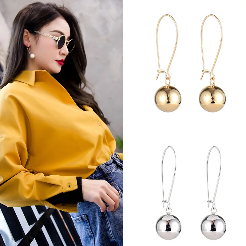 Exquisite Ball Drop Earrings Silver Gold Metal Dangle Earrings Big Ball Long Earrings for Women Fashion Jewelry Gifts for Women
Exquisite Ball Drop Earrings Silver Gold Metal Dangle Earrings Big Ball Long Earrings for Women Fashion Jewelry Gifts for Women