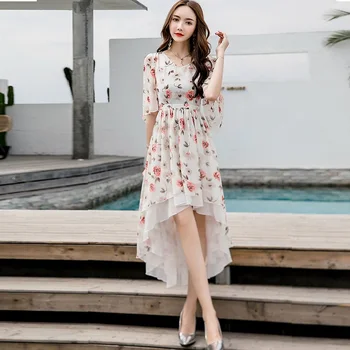 Summer Ladies Plus size floral chiffon dress V neck flare sleeves trumpet mermaid elegant dress beach dress casual vestidos 4XL
Summer Ladies Plus size floral chiffon dress V neck flare sleeves trumpet mermaid elegant dress beach dress casual vestidos 4XL