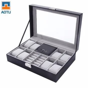 Black 30*20*8cm 2 In One 8 Grids+3 Mixed Grids Leather Watch Case Storage Organizer Box Luxury Jewelry Ring Display Watch Boxes
Black 30*20*8cm 2 In One 8 Grids+3 Mixed Grids Leather Watch Case Storage Organizer Box Luxury Jewelry Ring Display Watch Boxes