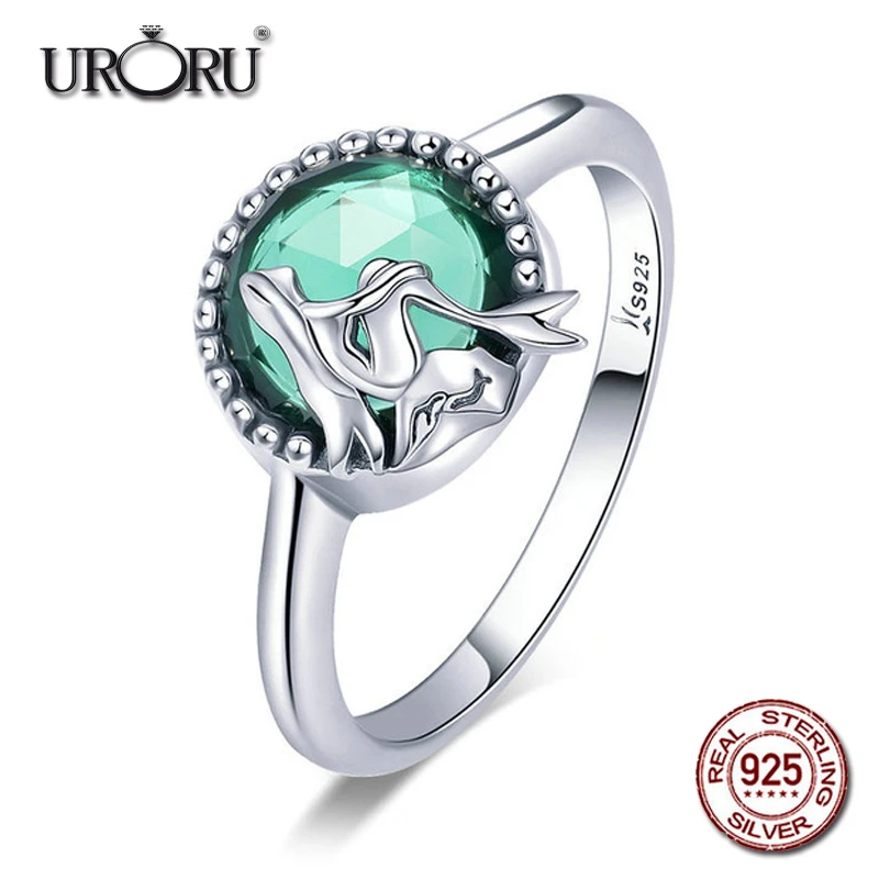 URORU Trendy 100% 925 Sterling Silver Romantic Story Legend Green CZ Crystal Finger Ring Women Sterling Silver Jewelry Gift
URORU Trendy 100% 925 Sterling Silver Romantic Story Legend Green CZ Crystal Finger Ring Women Sterling Silver Jewelry Gift