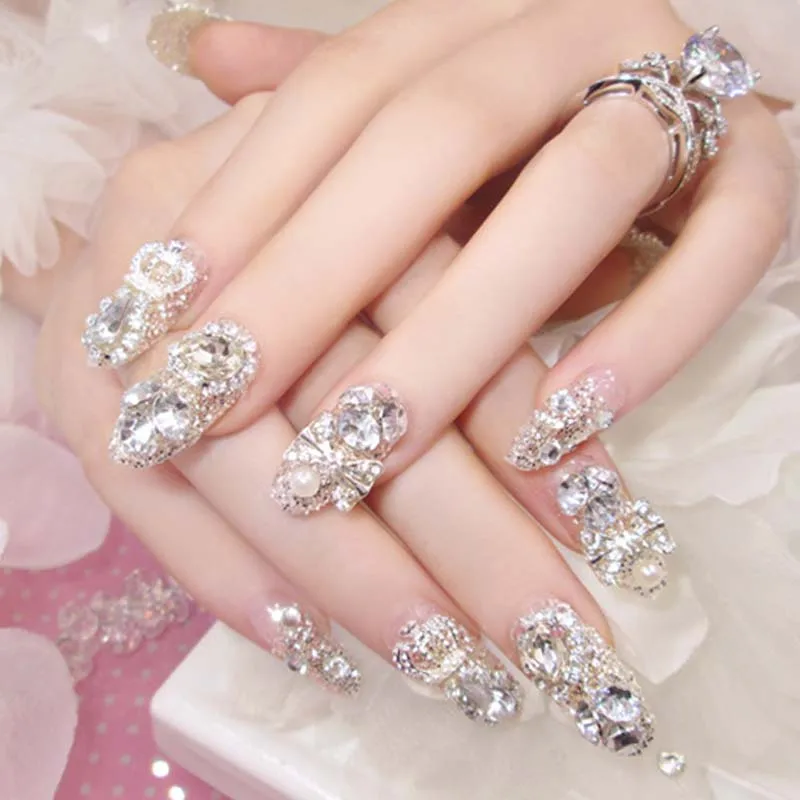 24PCS Clear Color Mixed 3D Decoration False Nail Bridal Wedding Party Shining Rhinestones Artificial Nail DIY Artificial Nail
24PCS Clear Color Mixed 3D Decoration False Nail Bridal Wedding Party Shining Rhinestones Artificial Nail DIY Artificial Nail