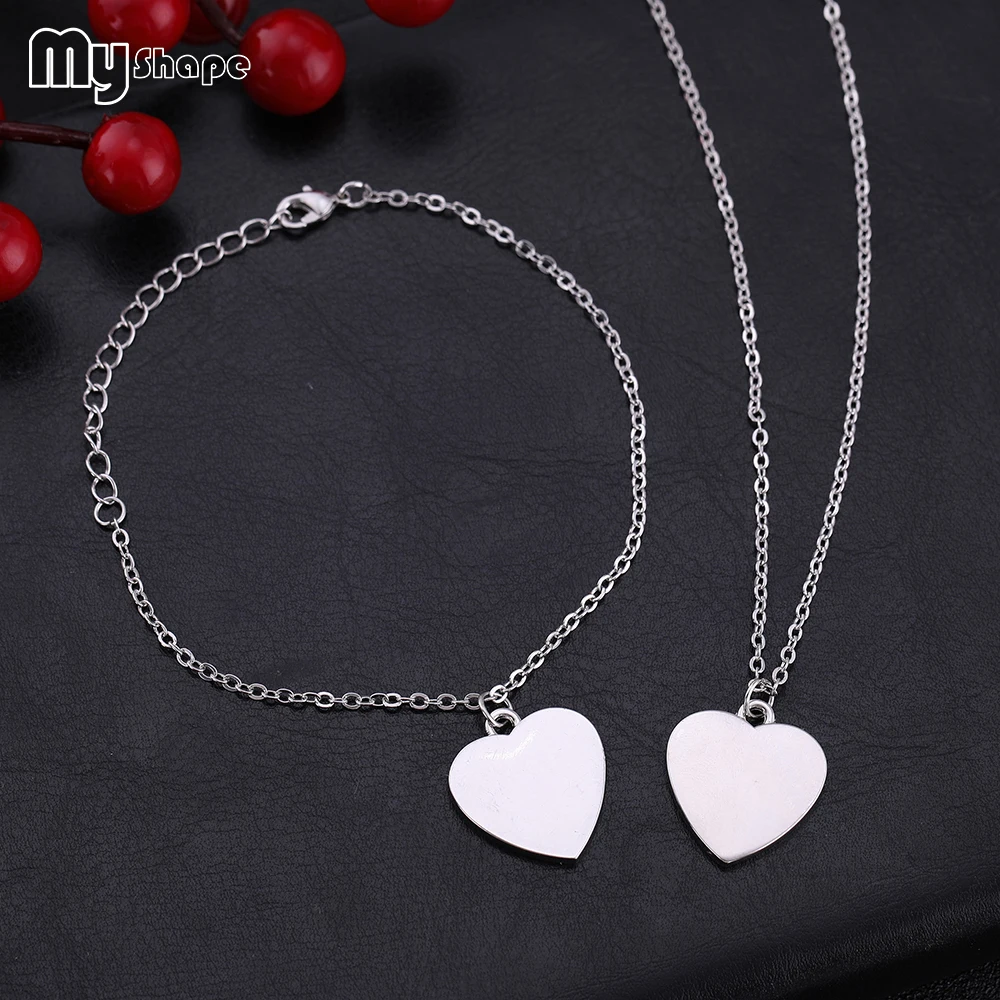 Myshape Heart Shape Blank Necklace Bracelet Sets Mixed Gold and Silver Stamping Metal Jewelry Set Adjustable Jewelry Customize
Myshape Heart Shape Blank Necklace Bracelet Sets Mixed Gold and Silver Stamping Metal Jewelry Set Adjustable Jewelry Customize