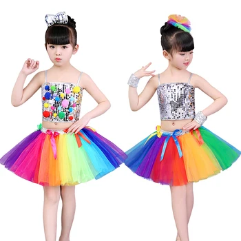 Children's Jazz Dance Princess Pengpeng Skirt Performing Dress Girls Sequined Skirt Rainbow Performing Dress for kid
Children's Jazz Dance Princess Pengpeng Skirt Performing Dress Girls Sequined Skirt Rainbow Performing Dress for kid
